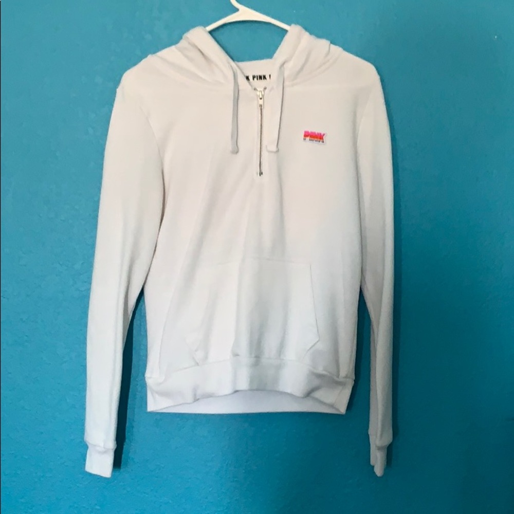 White PINK quarter zip